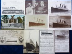 Postcards, Shipping, a good Titanic mix of 10 cards, with 'Nearer my god to thee' in memoriam