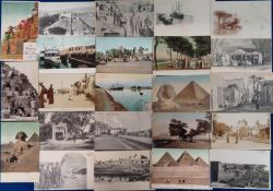 Postcards, Egypt, approx 140 cards, RPs, printed and artist drawn to include Thebes, ascending the