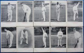 Postcards, Cricket, 10 b/w printed cards from the Warner's Team Series each one showing an