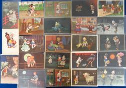 Postcards, Children, E. Columbo, approx. 70 signed cards featuring children in amusing poses (gd)