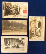 Postcards, San Francisco Earth Quake 1906, cooking in the streets, 4 cards to comprise 2 showing