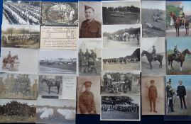 Postcards, Military, approx 60 cards, Bands, Yeomanry, and Hussars, to include 11th Hussars Church
