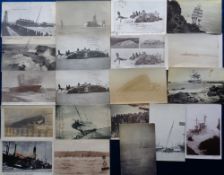 Postcards, Shipping, a selection of 20 postcards of Shipwrecks, RP's and printed, including HMS