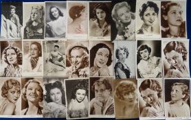 Postcards, Actresses, approx 150 cards to include Esther Williams, Lana Turner, Elizabeth Taylor,
