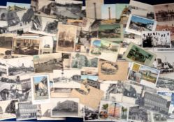 Postcards, Egypt, Alexandria, 110+ cards, RPs, printed and artist drawn to include Grus Aus style