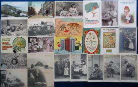 Postcards, Postcard Collecting, approx 55 cards to include glamour, Shirley Temple, comic,