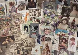 Postcards, Greetings, approx 500 cards to include Davis Message cards (approx 200), cats, dogs,