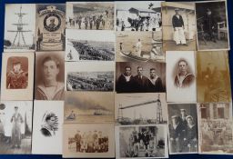 Postcards, Naval, 60 cards, RPs and printed to include memorial card for Stoker TW Robinson died 9th