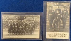 Postcards, Windsor Castle Salvage Corps, 2 cards to comprise 'The Officers of the Windsor Castle
