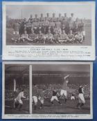 Postcards, Football, Chelsea FC, two photographic cards, one showing the squad and trophy 1908-09 (