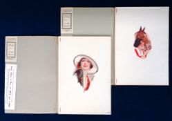 Ephemera, Glamour, 2 large Baribal prints in card mounts together with 2 Cardigan Press of Leeds