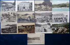 Postcards, St Vincent, 13 cards to include Youngs Island, Georgetown, Native Canoes, Kingstown,