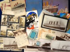 Shipping, approx. 100 items to include 1930s RMS Queen Mary fancy brochure, 2 Cunard 'My Voyage In