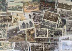 Postcards, Fiji, 47 cards to include Warrior with club, fruit sellers, making pots, fighting