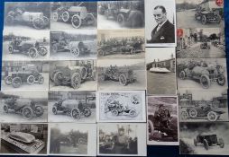 Postcards, Early Motor Racing, approx 45 cards to include Energy Gasoline advertising card,