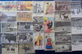 Postcards, Bull Fighting, approx 150 cards to include RPs, embroidered, action shots, bull rings,