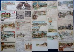 Postcards, Exhibitions, approx 100 cards from European exhibitions to include 1896, 1897, 1898, 1901