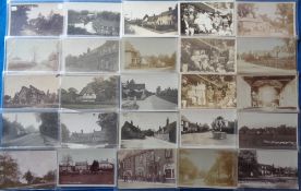 Postcards, Suffolk, a collection of approx. 55 cards with RP's of Mouse Row Wickhambrook, Cross