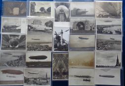 Postcards, Zeppelin, 45 cards to include Army Airship Delta at Aldershot, The Gamma Army Airship,