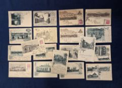 Postcards, Foreign, an early selection of 19 cards, mainly Gruss Aus style mostly monochrome of