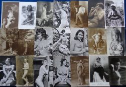 Postcards, Nudes, and Semi Clad Ladies, approx 40 early 20thC cards, RPs and printed to include