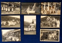Postcards, Brighton Carnival 1922 and 1923, 8 cards showing floats, dancers and crowds (one with