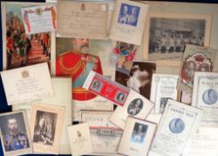 Royalty, Edward VII and George V, a collection of 30 items to include a large woven silk portrait of