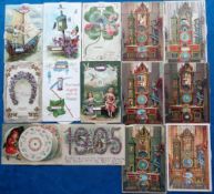 Postcards, Novelty, Date and Time, 14 mechanical cards to comprise 8 calendar cards inc 1 HTL for