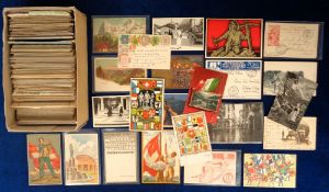 Postcards, Switzerland, a collection of approx 300 cards to include Military, Grus Aus, crests,
