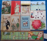 Postcards, Novelty, 16 cards to include Dames Orakel (2), witch oracle, Catch of the Season, Amongst