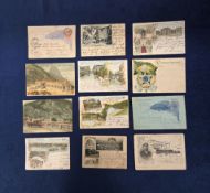 Postcards, Brazil, a fine selection of 12 cards of Brazil including court size Gruss Aus style cards