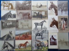 Postcards, Horses, approx 135 cards RPs, printed and artist drawn showing hunters, carriage