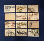 Postcards, Russia, a good collection of 24 cards of Russia with Gruss Aus style chromo's from Moscow