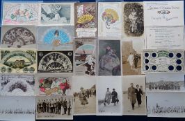 Postcards, Subjects, Gemstones, Fans, Shells and Social History, a selection of 90+ cards to include