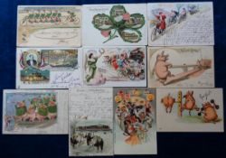 Postcards, Early Grus, 10 cards (1998-1911) to comprise Styria Cycles featuring F. Gerger, Basel