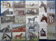 Postcards, Horses, approx 135 cards RPs, printed and artist drawn showing hunters, carriage