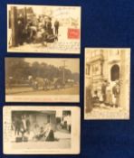 Postcards, San Francisco Earth Quake 1906, cooking in the streets, 4 cards to comprise 2 showing