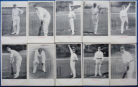 Postcards, Cricket, 10 b/w printed cards from the Warner's Team Series each one showing an