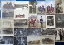 Postcards, Military RASC, 55+ cards RPs, printed and artist drawn to include No2 ASC Base Depot, ASC