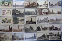 Postcards, Clocks, approx 95 cards to include Ingrave Road Brentwood, Woodford Green, Carnegie
