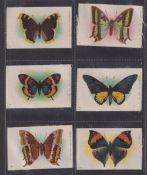 Tobacco silks, ATC, Butterflies & Moths, Set 2, numbered, no brand, no caption (set, 50 silks) (gd)