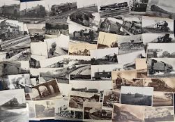 Postcards, Rail, Engines, approx. 300 cards, RPs, printed and artist drawn, to include in steam