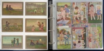 Postcards, Children, approx., 350 cards by the artists Barham, Maud Goodman, Bertiglia, Helen