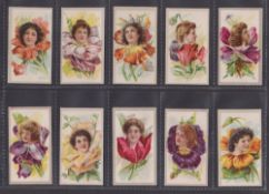 Cigarette cards USA, American Tobacco Co, Beauties Flower Girls (set 25 cards) (gen gd/better)