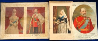 Trade silks, 3 Premium size special Supplement silks, Ladies' Field Magazine 'Coronation Number'