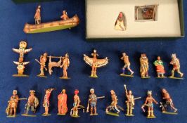 Tommy Atkins Model Figures, 20 boxed models to comprise canoe with 2 native Americans, warrior and