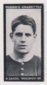 Cigarette card, Murray's, Footballers, J Series, type card, R. Sands, Woolwich Arsenal (vg) (1)