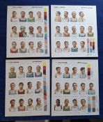 Tobacco Proof set, Ogden's Pugilists & Wrestlers 1st series, set 50 cards on 4 uncut sheets two of