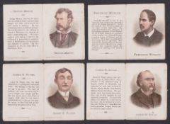 Cigarette cards, USA, Buchner, Defenders & Offenders, 'P' size (Back in Black), four cards, James R.