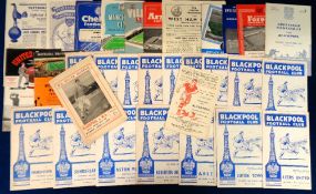 Football programmes, Blackpool FC, a collection of 32 Home and Away programmes 1957/58 including